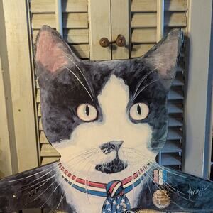 Socks the Cat vintage Annie Rhinehart lithograph decoration from Stuppel Ind.